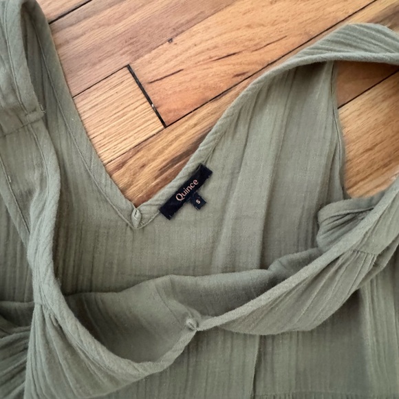 Quince 100% Organic Cotton Gauze Tiered Maxi Dress Artichoke - Picture 5 of 5